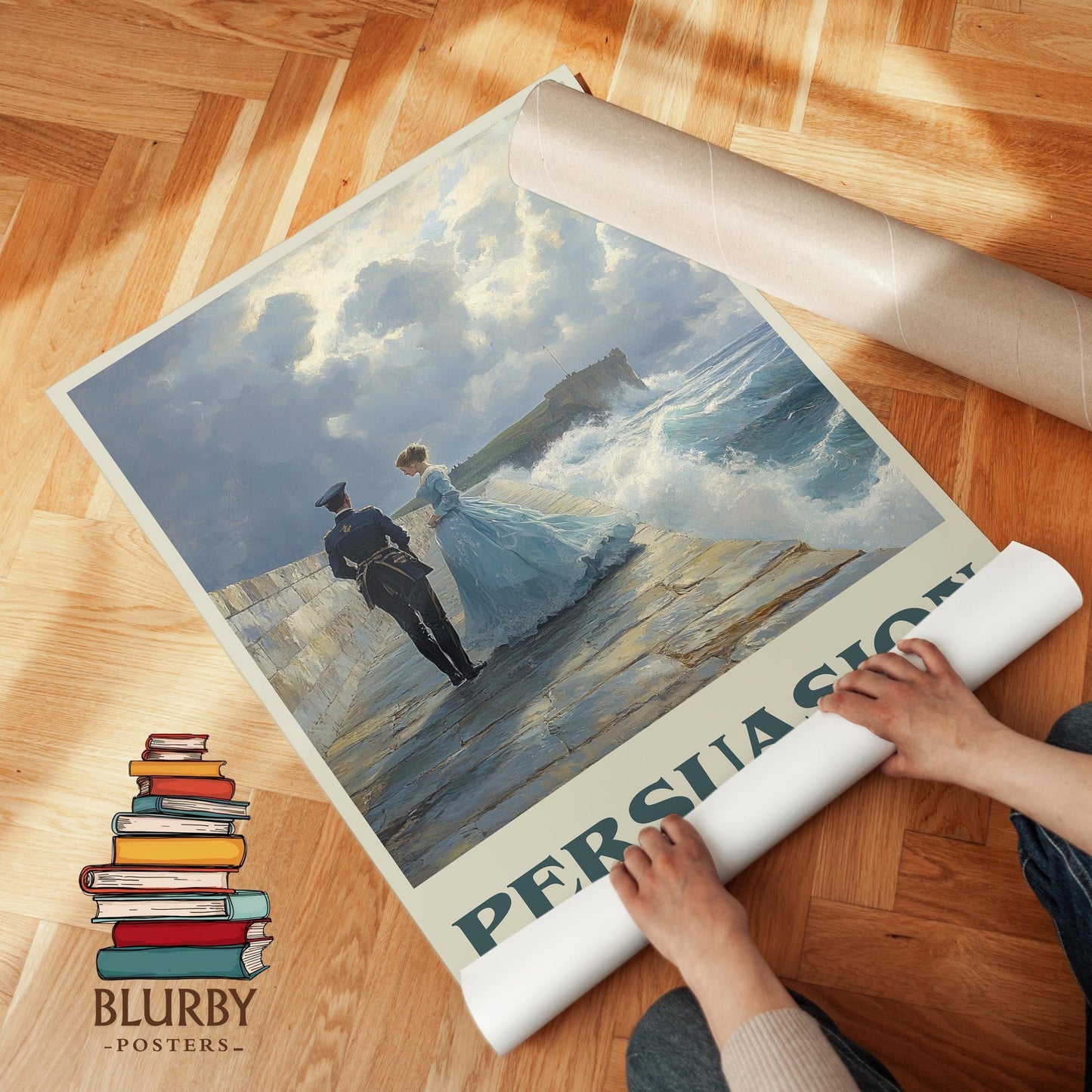 Persuasion book poster packaging – museum-quality print rolled in protective tube