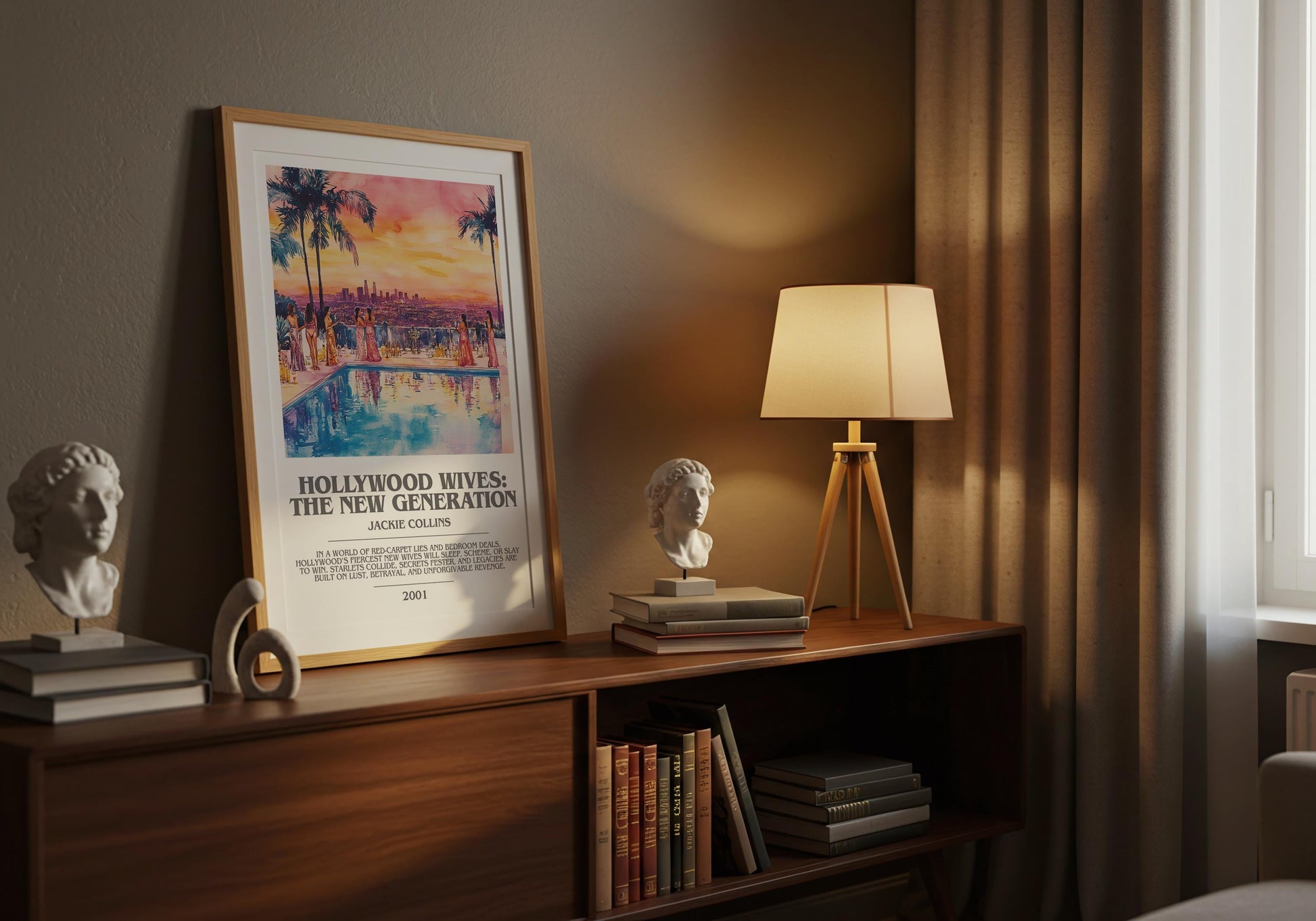 Hollywood Wives: The New Generation by Jackie Collins | Descriptive Modern Book Art | Poster