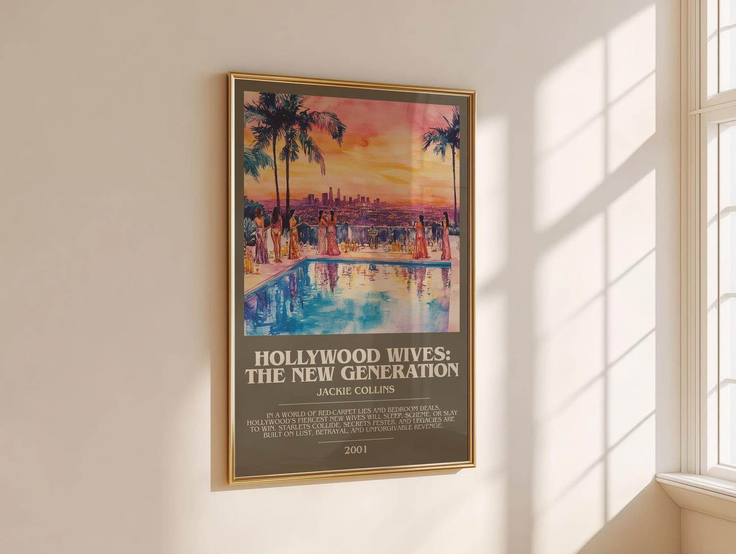 Hollywood Wives: The New Generation by Jackie Collins | Descriptive Modern Book Art | Poster