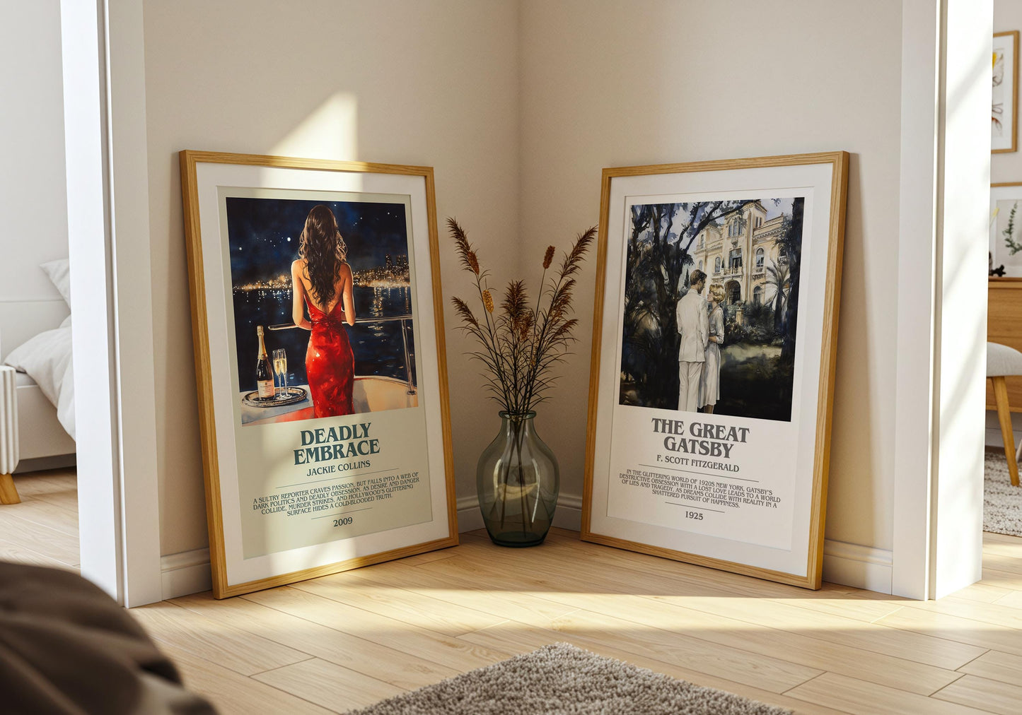 Deadly Embrace by Jackie Collins | Descriptive Modern Book Art | Poster