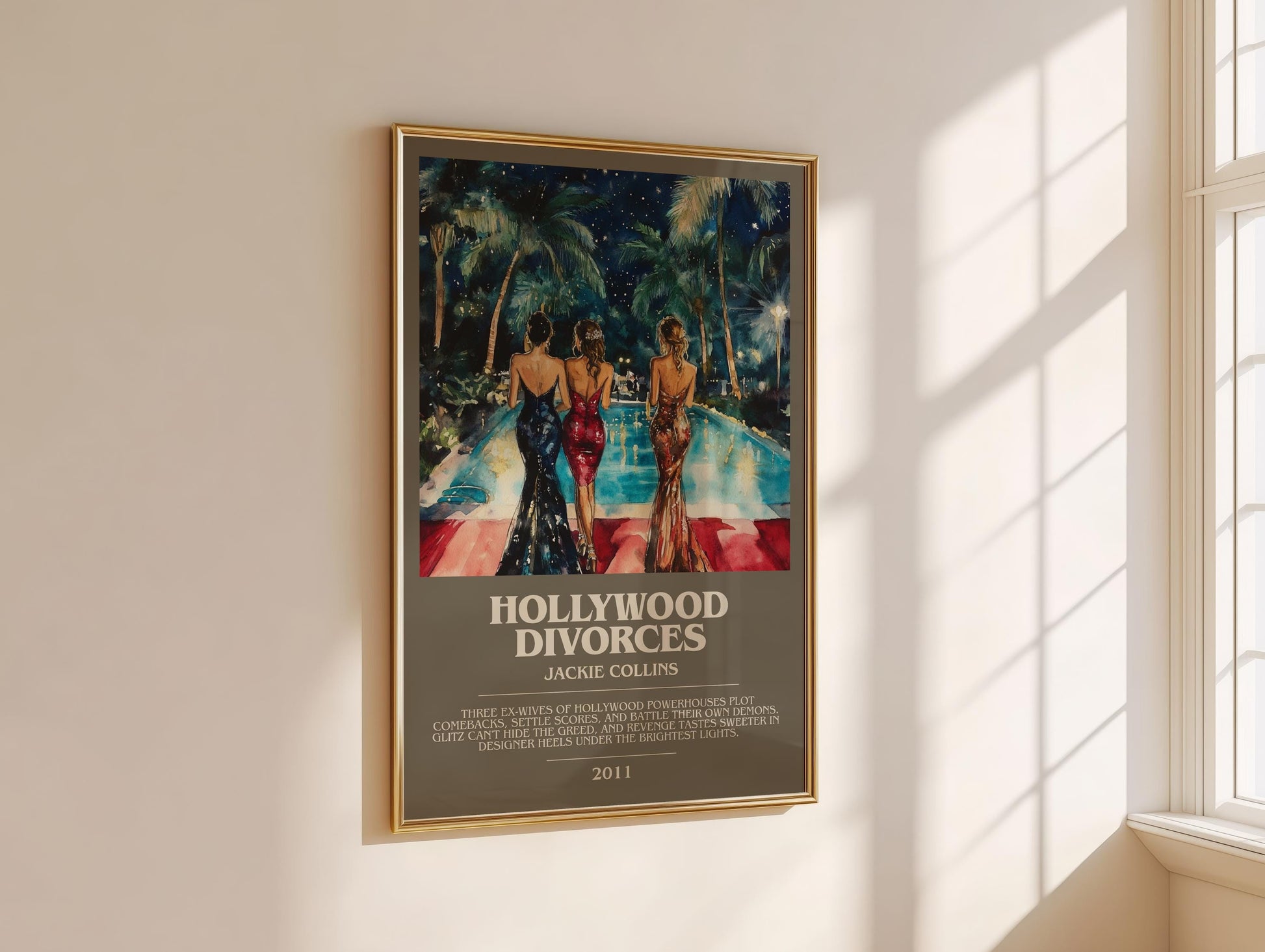 Hollywood Divorces by Jackie Collins | Descriptive Modern Book Art | Poster