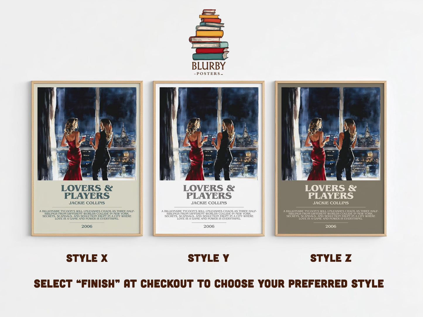 Lovers and Players by Jackie Collins | Descriptive Modern Book Art | Poster