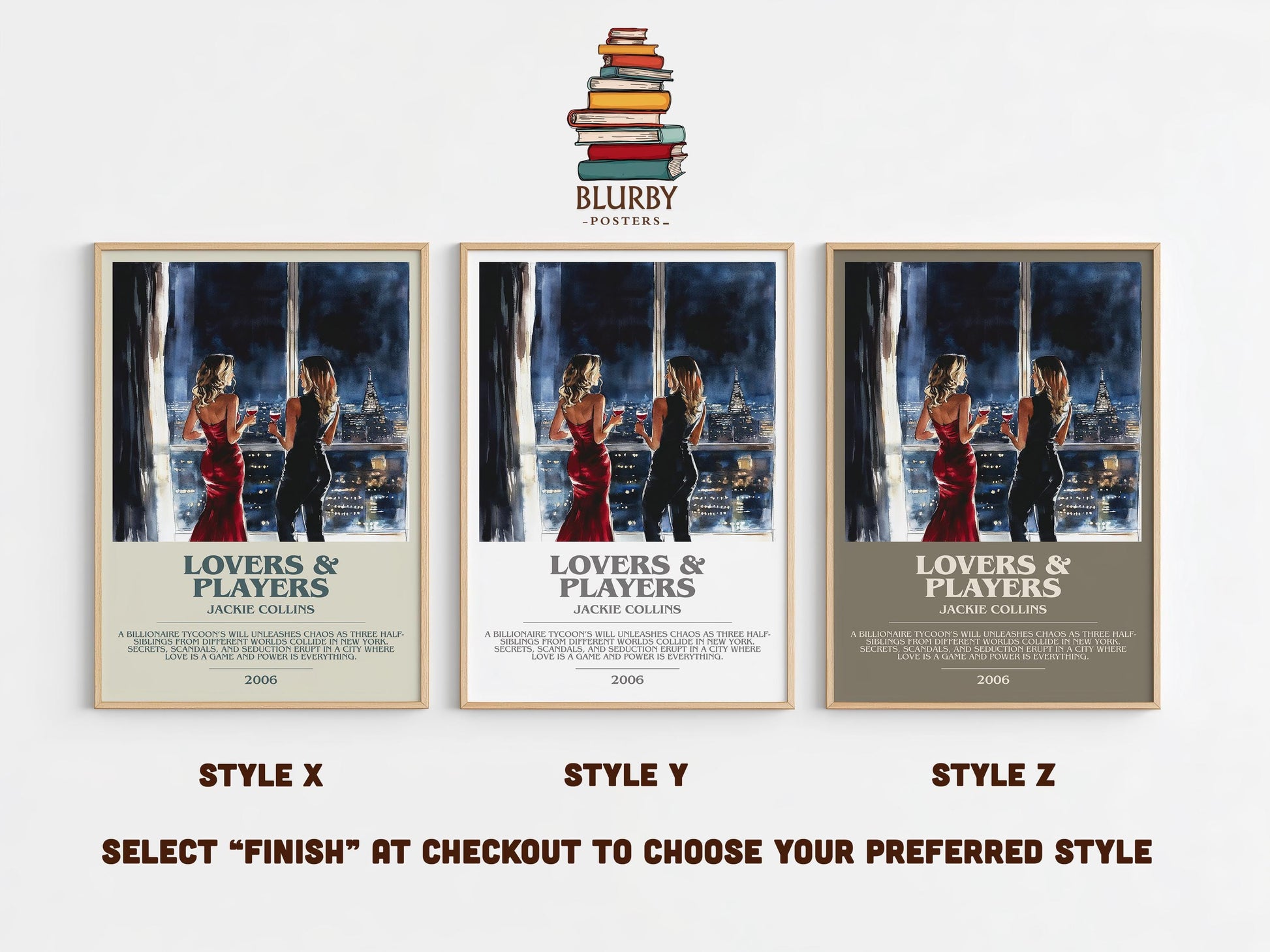 Lovers and Players by Jackie Collins | Descriptive Modern Book Art | Poster