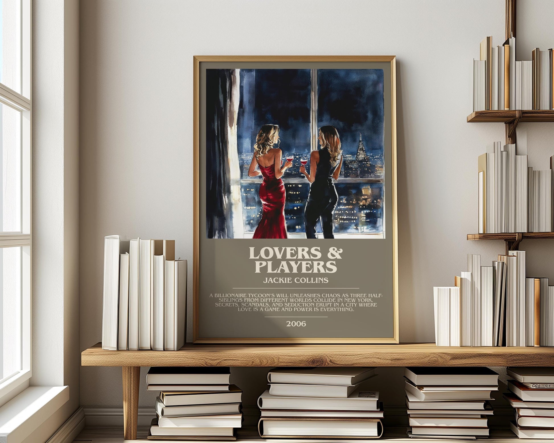 Lovers and Players by Jackie Collins | Descriptive Modern Book Art | Poster