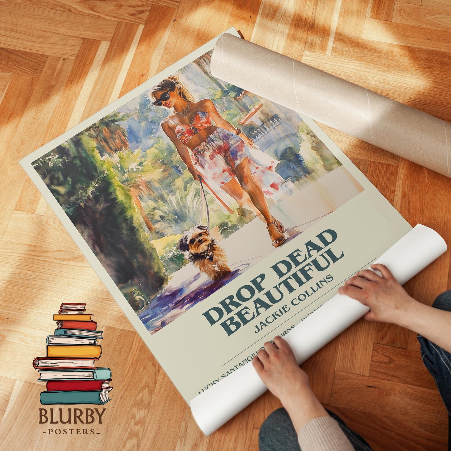 Drop Dead Beautiful by Jackie Collins | Descriptive Modern Book Art | Poster