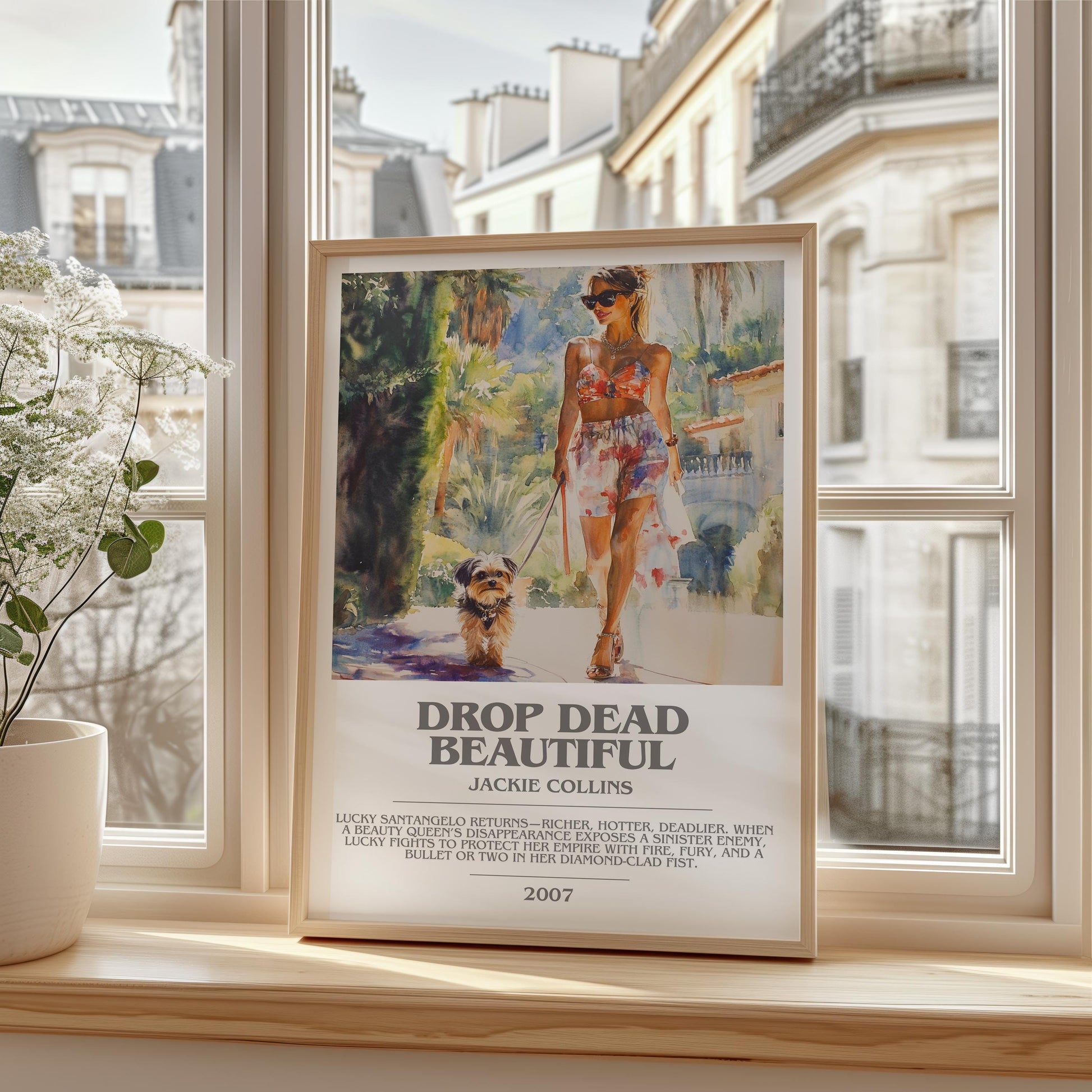 Drop Dead Beautiful by Jackie Collins | Descriptive Modern Book Art | Poster