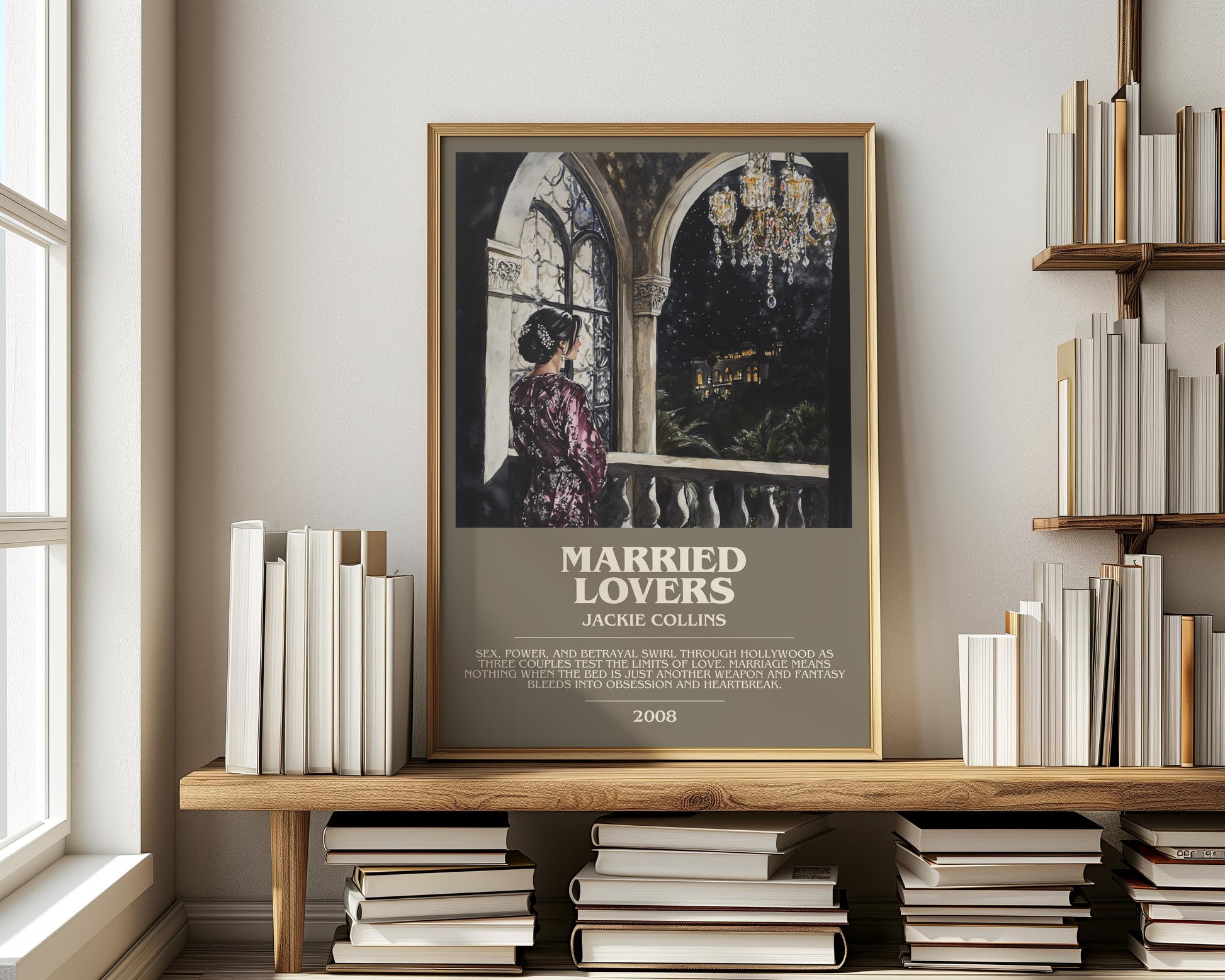 Married Lovers by Jackie Collins | Descriptive Modern Book Art | Poster