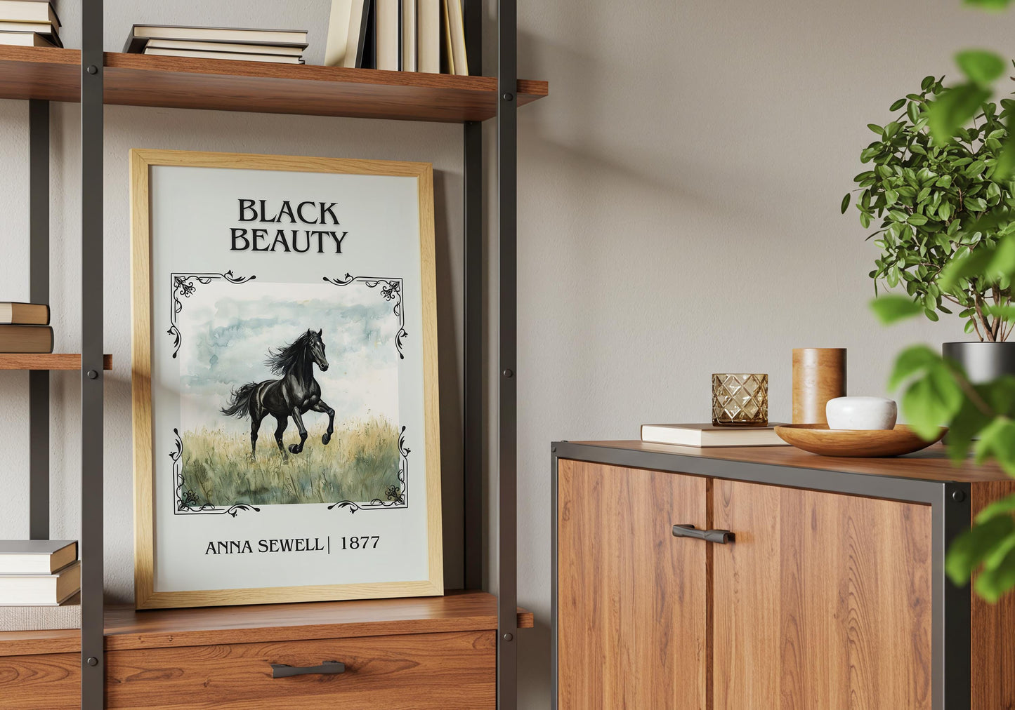 Black Beauty by Anna Sewell | Descriptive Book Poster | Minimalist