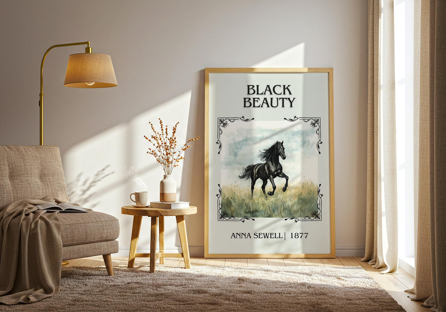 Black Beauty by Anna Sewell | Descriptive Book Poster | Minimalist