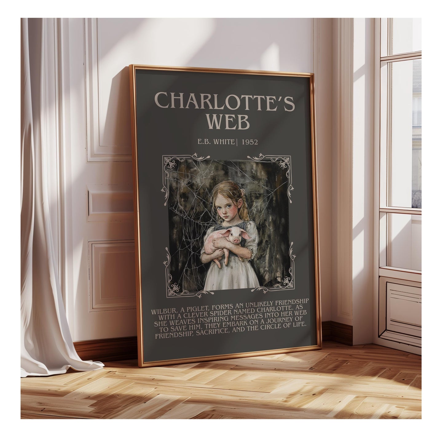 Charlotte's Web by E.B. White | Descriptive Book Poster | Blurby