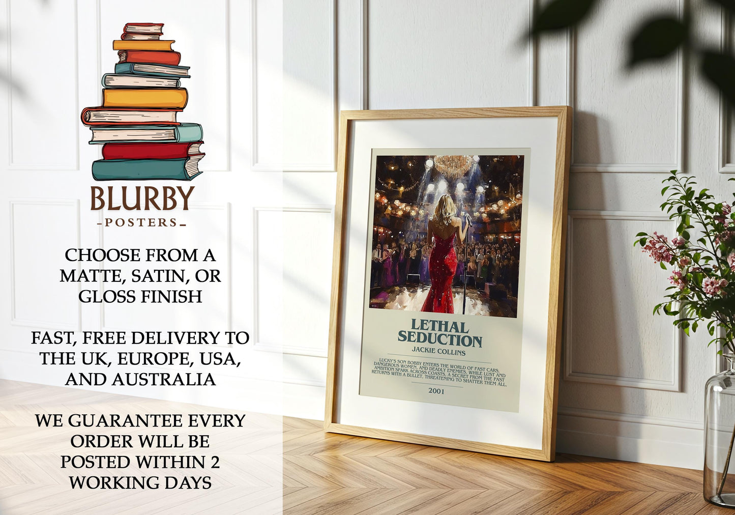 Lethal Seduction by Jackie Collins | Descriptive Modern Book Art | Poster