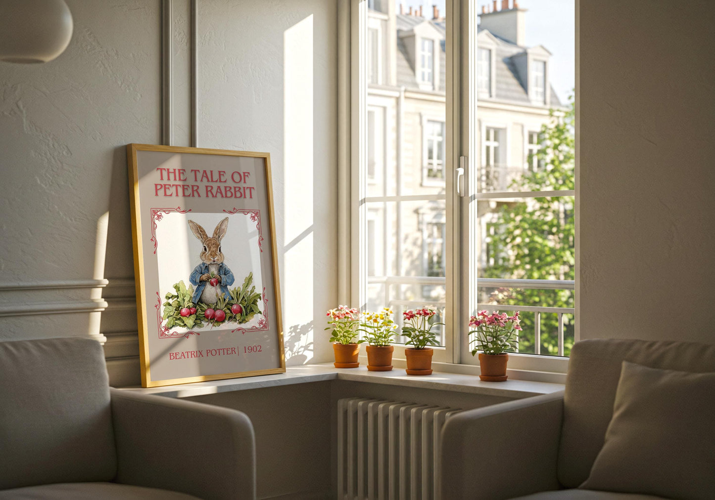 The Tale Of Peter Rabbit by Beatrix Potter | Descriptive Book Poster | Minimalist