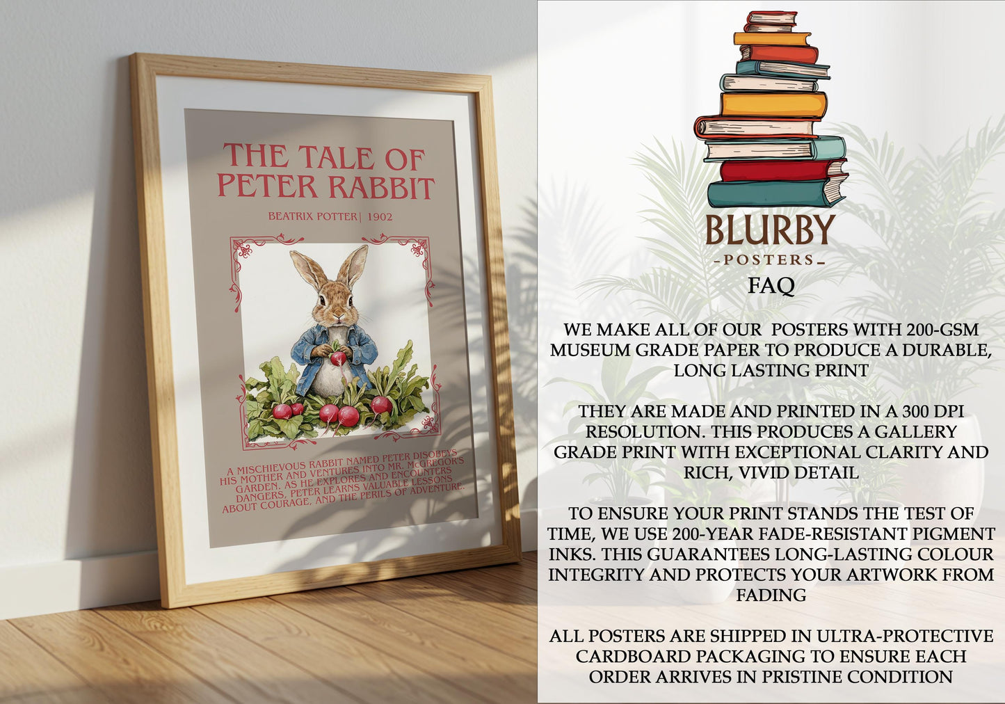 The Tale Of Peter Rabbit by Beatrix Potter | Descriptive Book Poster | Blurby