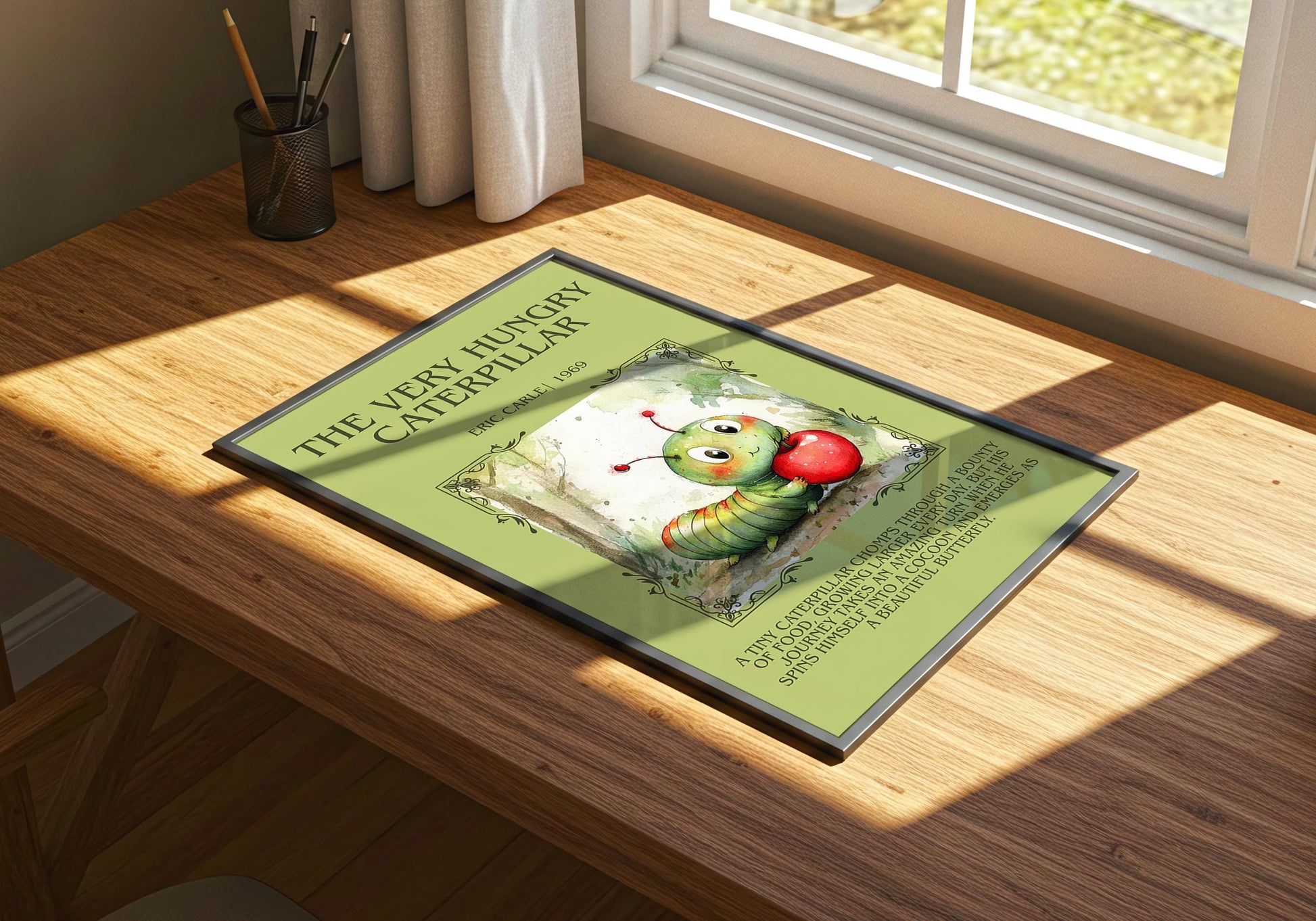 The Very Hungry Caterpillar by Eric Carle | Descriptive Book Poster | Blurby