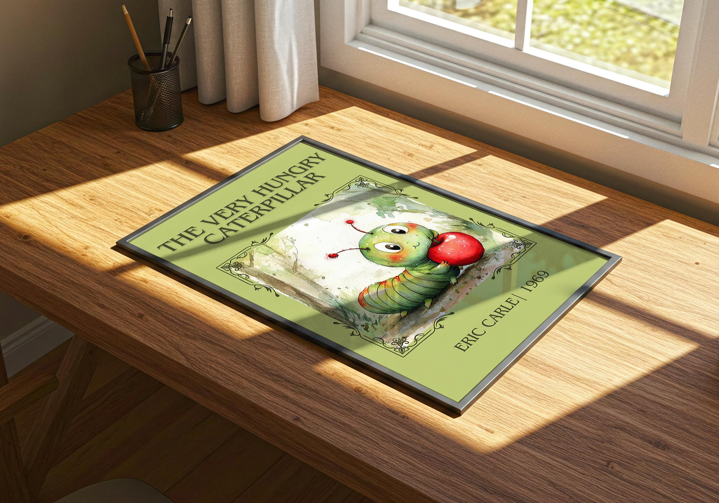 The Very Hungry Caterpillar by Eric Carle | Descriptive Book Poster | Minimalist