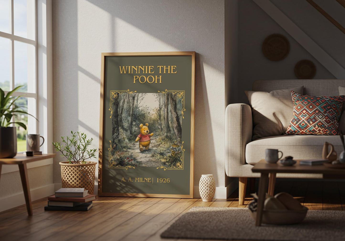 Winnie the Pooh by A.A. Milne | Descriptive Book Poster | Minimalist