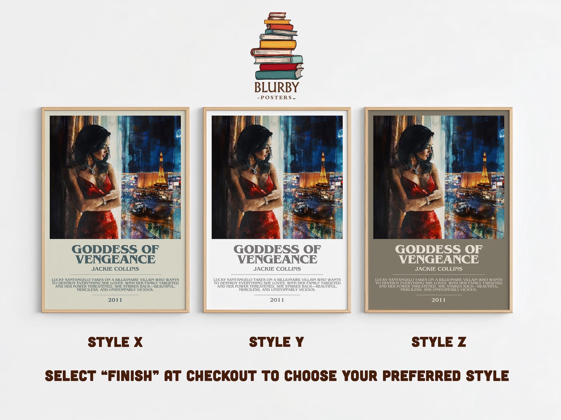 Goddess Of Vengeance by Jackie Collins | Descriptive Modern Book Art | Poster