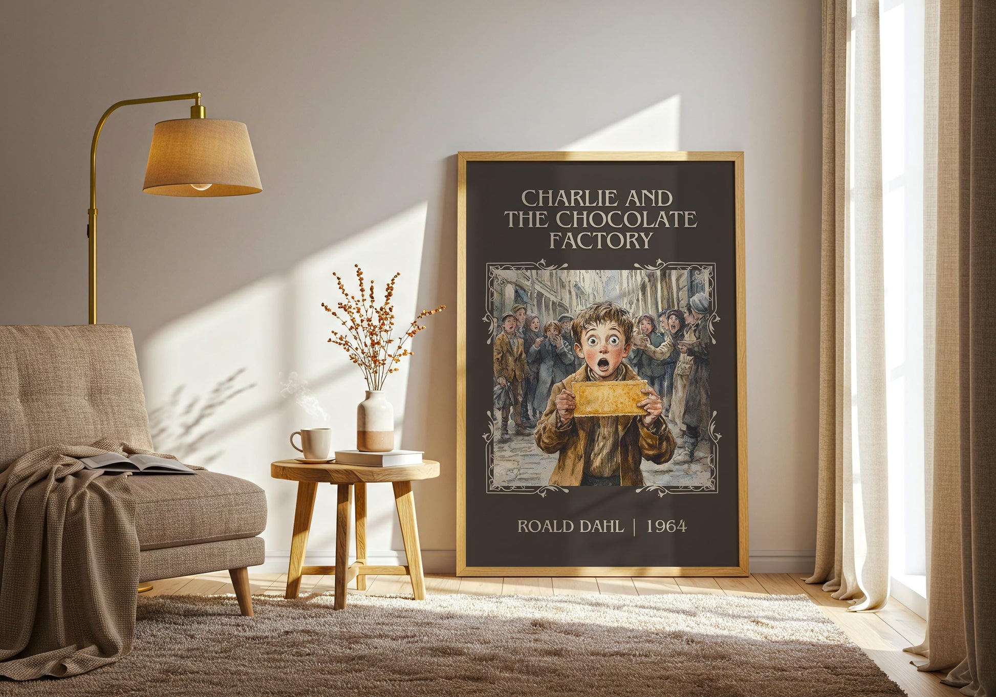 Charlie and The Chocolate Factory by Roald Dahl | Descriptive Book Poster | Minimalist