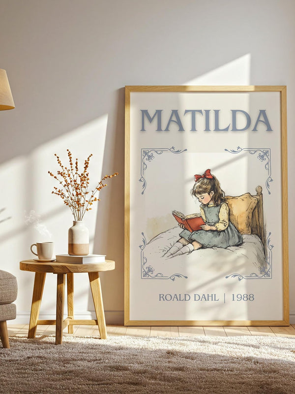 Matilda classic book art print paper finish options – matte satin gloss