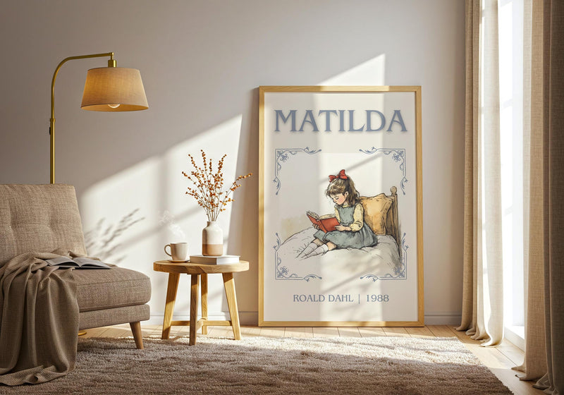 Matilda classic book art print paper finish options – matte satin gloss