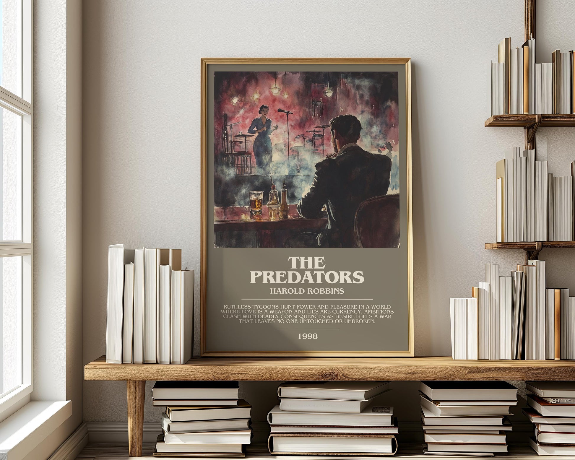 The Predators by Harold Robbins | Descriptive Modern Book Art | Poster