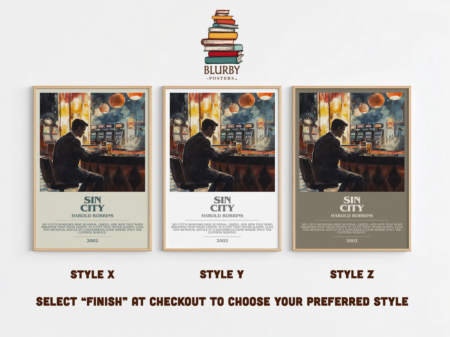 Sin City by Harold Robbins | Descriptive Modern Book Art | Poster