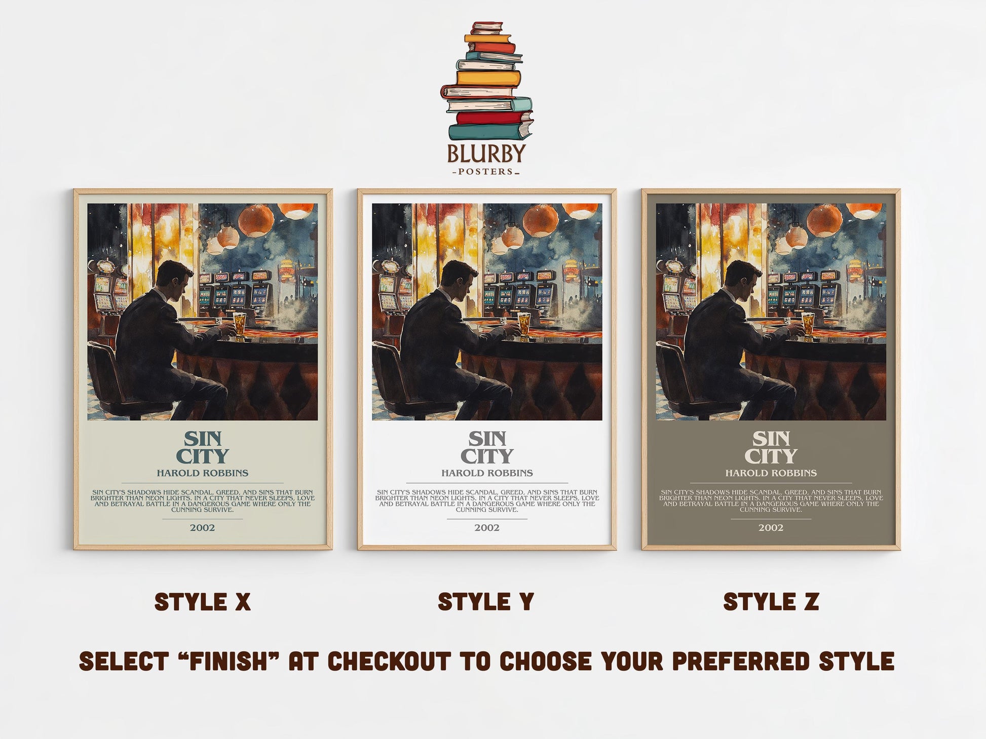 Sin City by Harold Robbins | Descriptive Modern Book Art | Poster