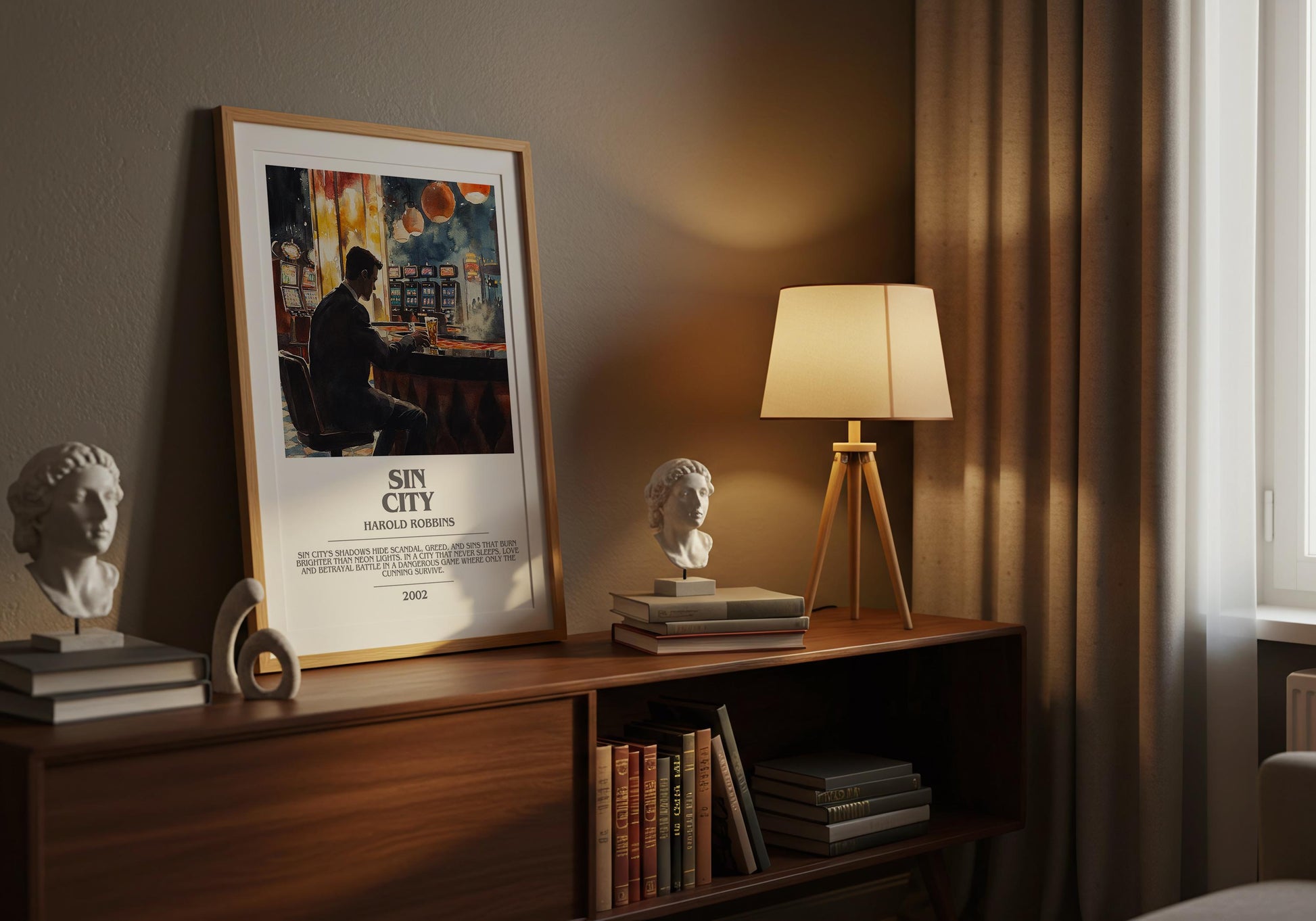 Sin City by Harold Robbins | Descriptive Modern Book Art | Poster