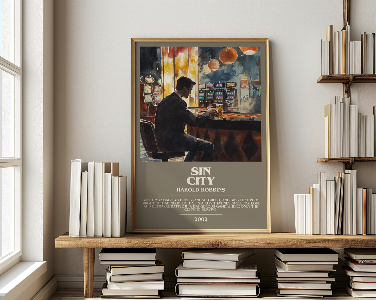 Sin City by Harold Robbins | Descriptive Modern Book Art | Poster