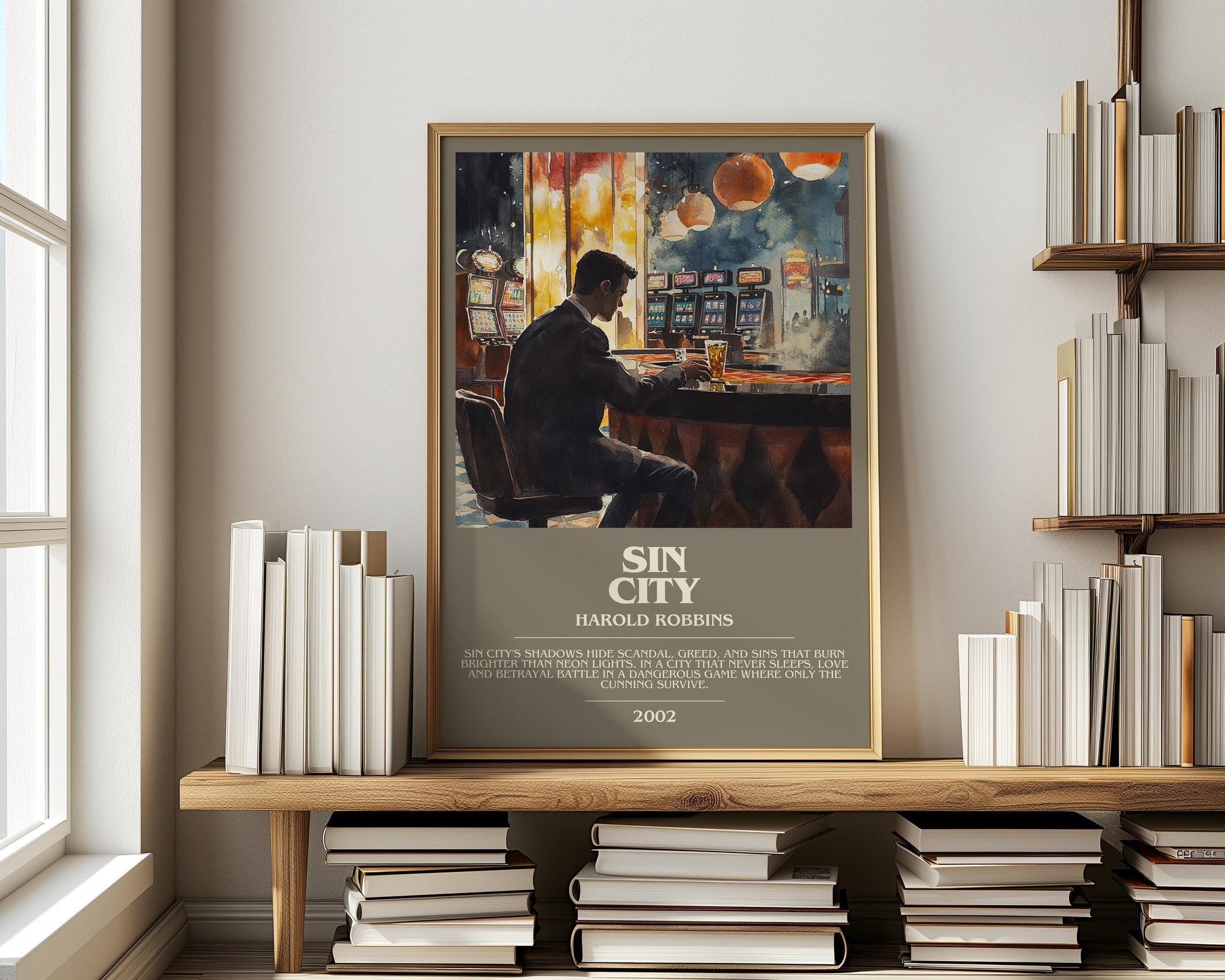 Sin City by Harold Robbins | Descriptive Modern Book Art | Poster