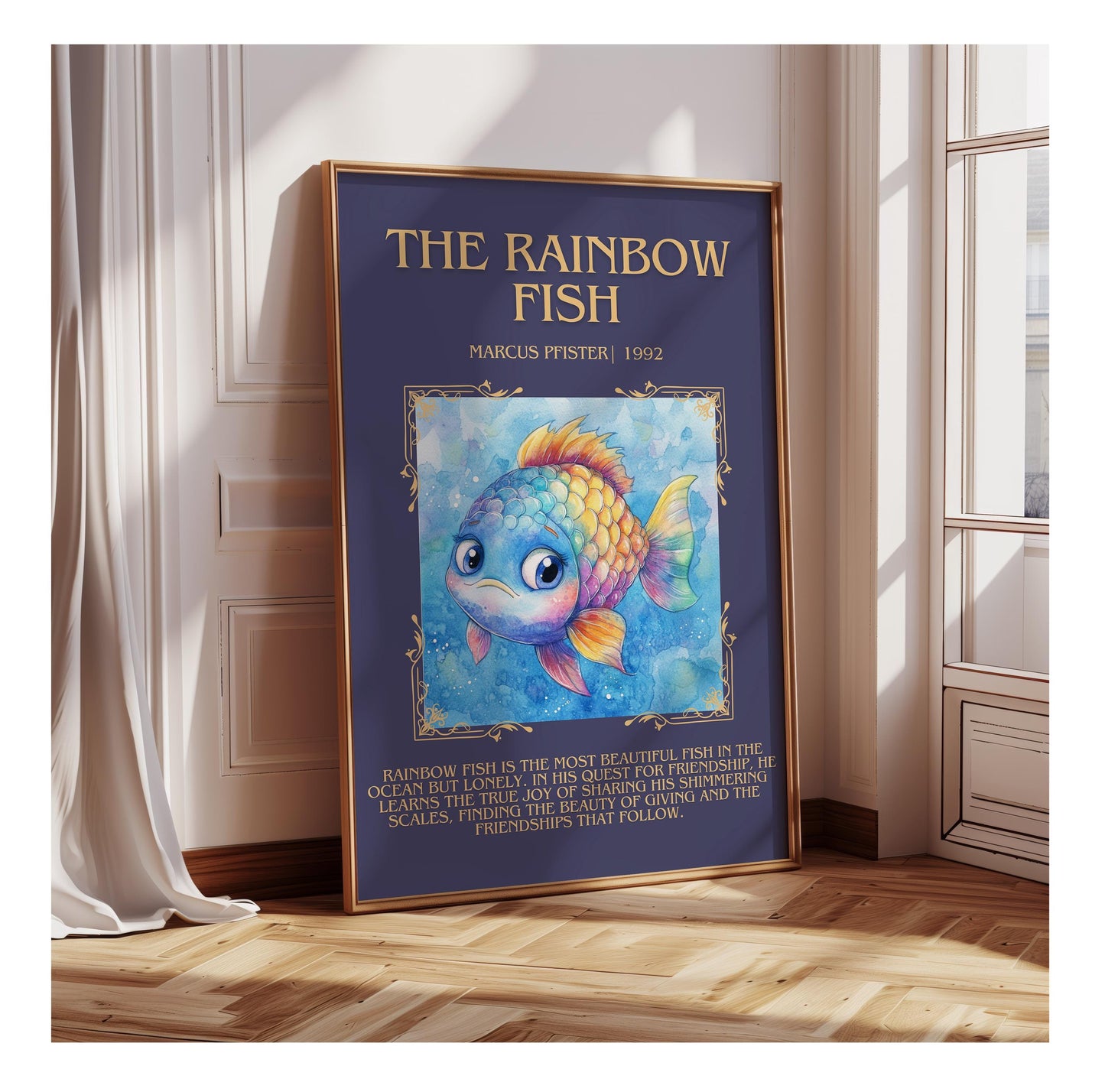 The Rainbow Fish by Marcus Pfister | Descriptive Book Poster | Blurby