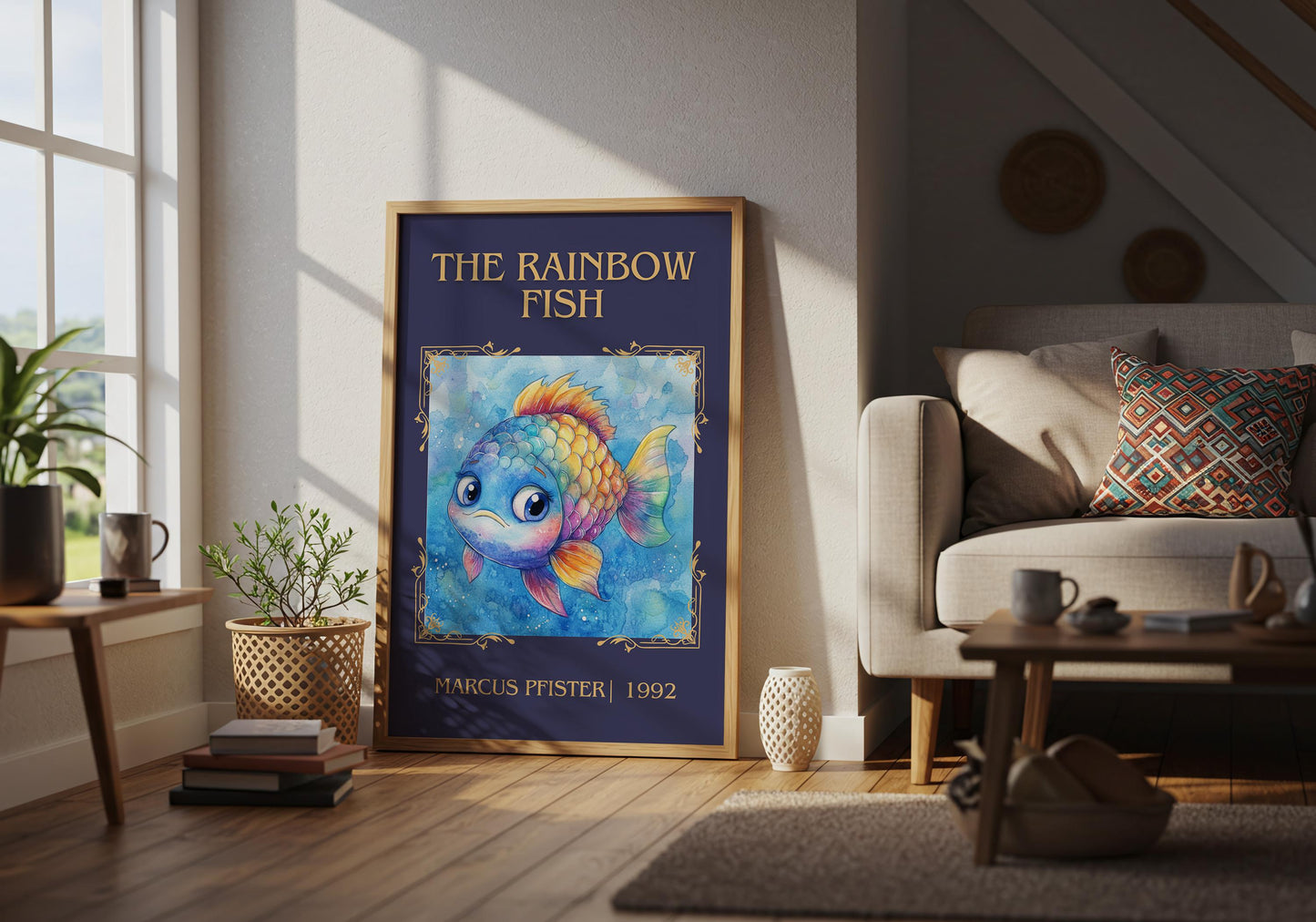 The Rainbow Fish by Marcus Pfister | Descriptive Book Poster | Minimalist
