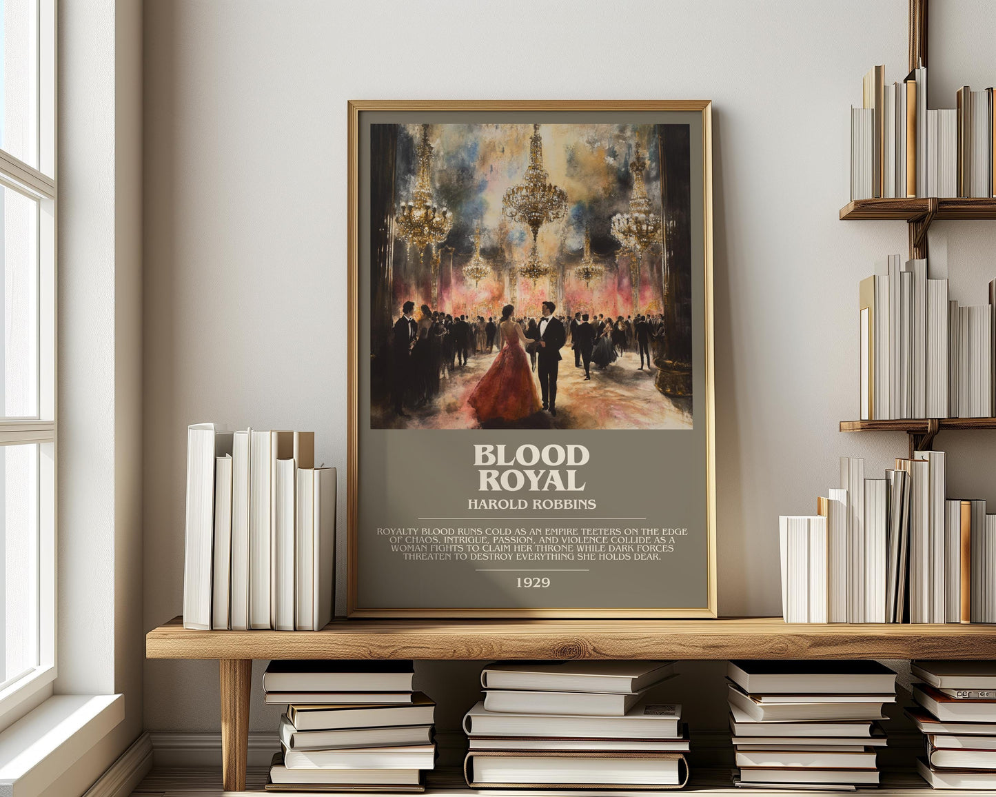 Blood Royal by Harold Robbins | Descriptive Modern Book Art | Poster