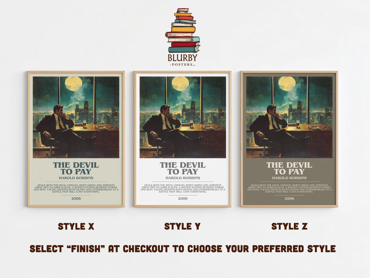 The Devil To Pay by Harold Robbins | Descriptive Modern Book Art | Poster