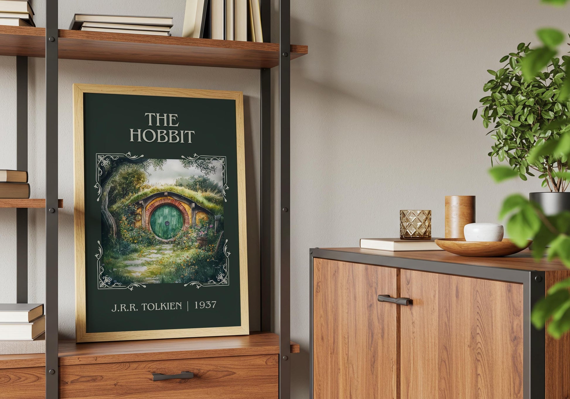 The Hobbit by J.R.R. Tolkien | Descriptive Book Poster | Minimalist