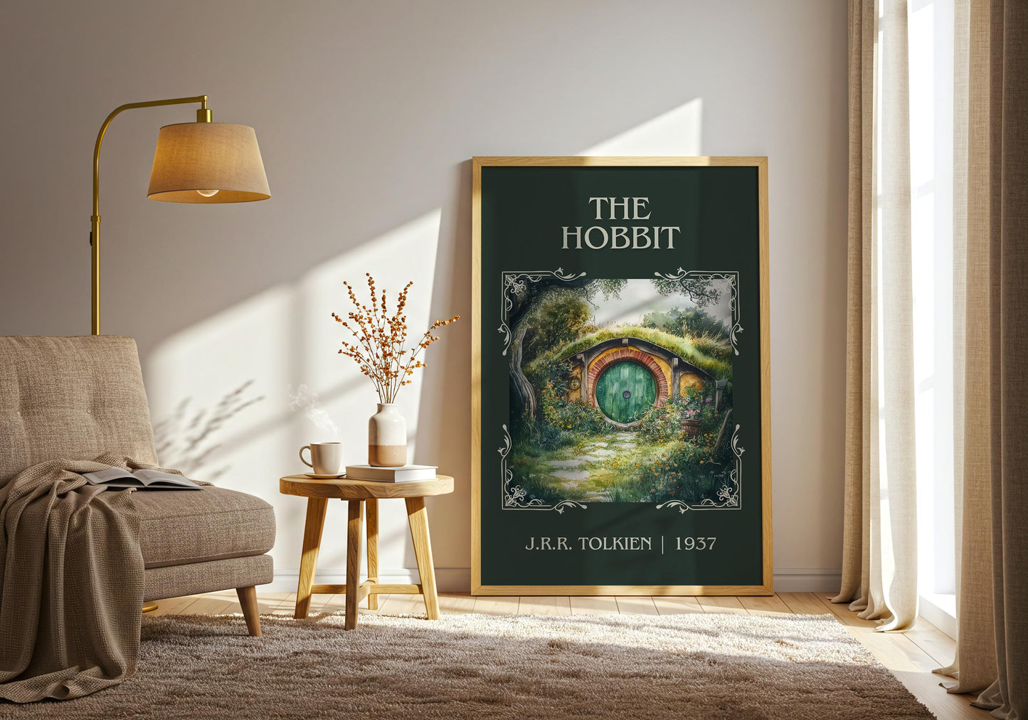 The Hobbit by J.R.R. Tolkien | Descriptive Book Poster | Minimalist
