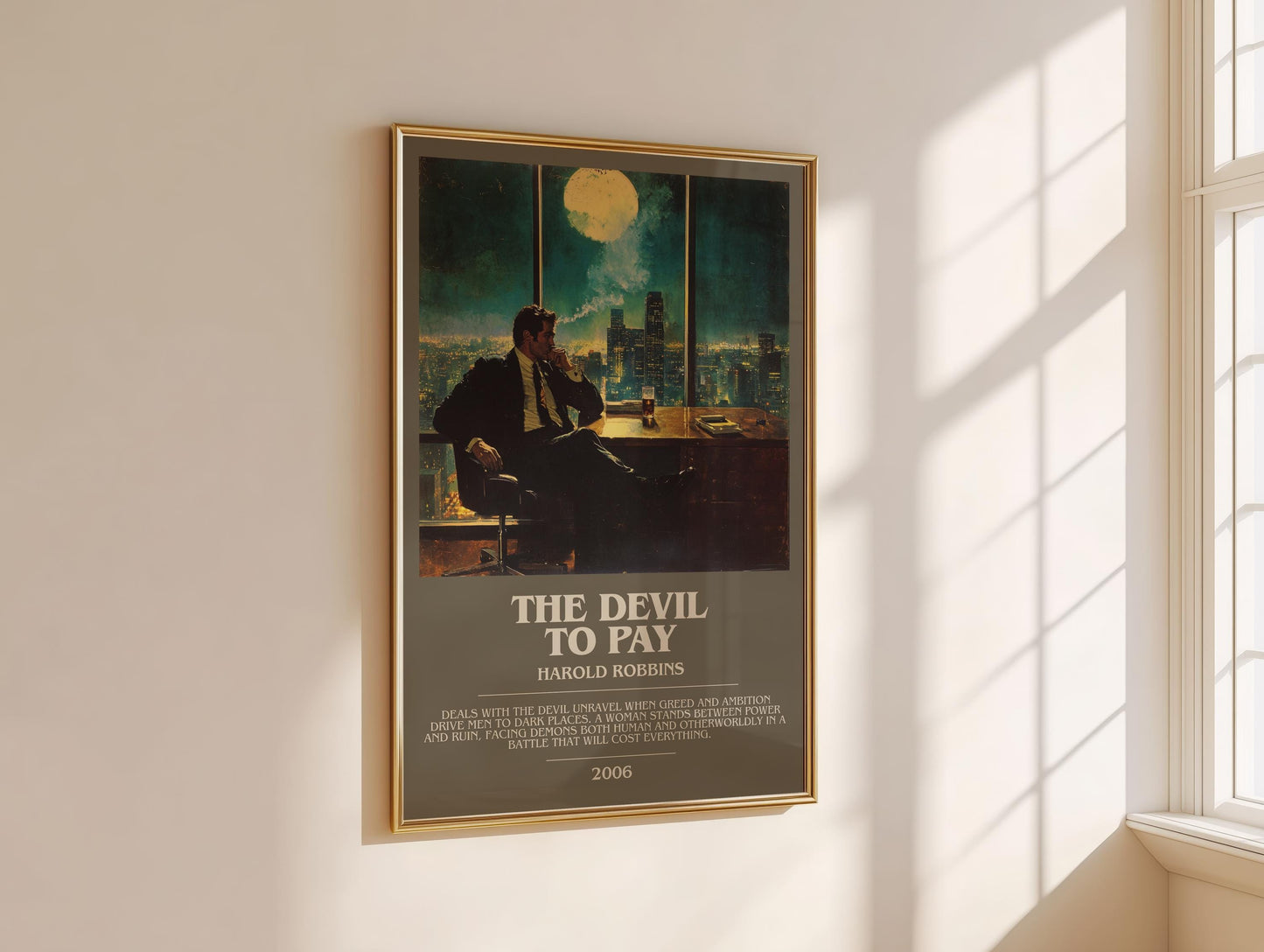 The Devil To Pay by Harold Robbins | Descriptive Modern Book Art | Poster