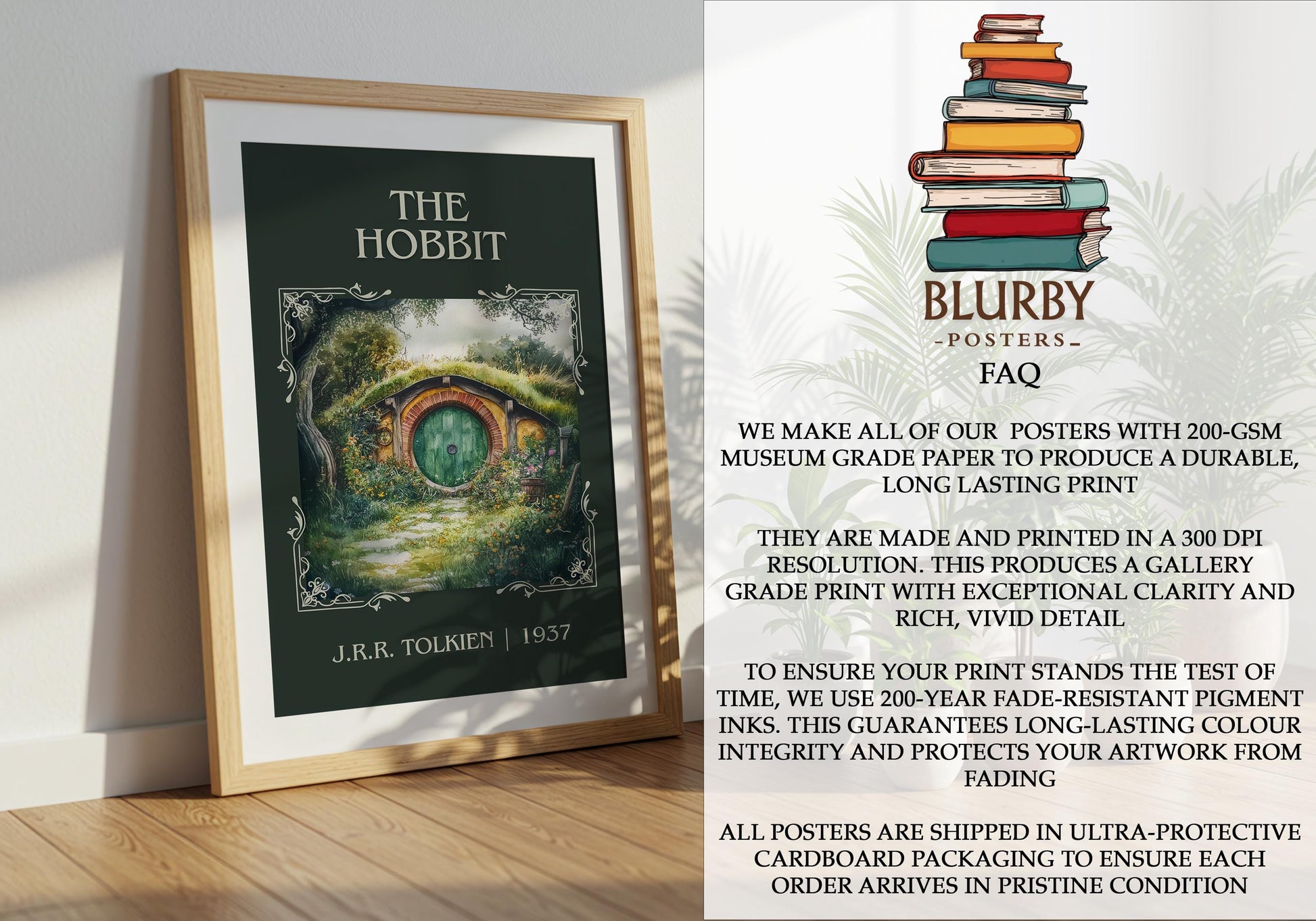 The Hobbit by J.R.R. Tolkien | Descriptive Book Poster | Minimalist