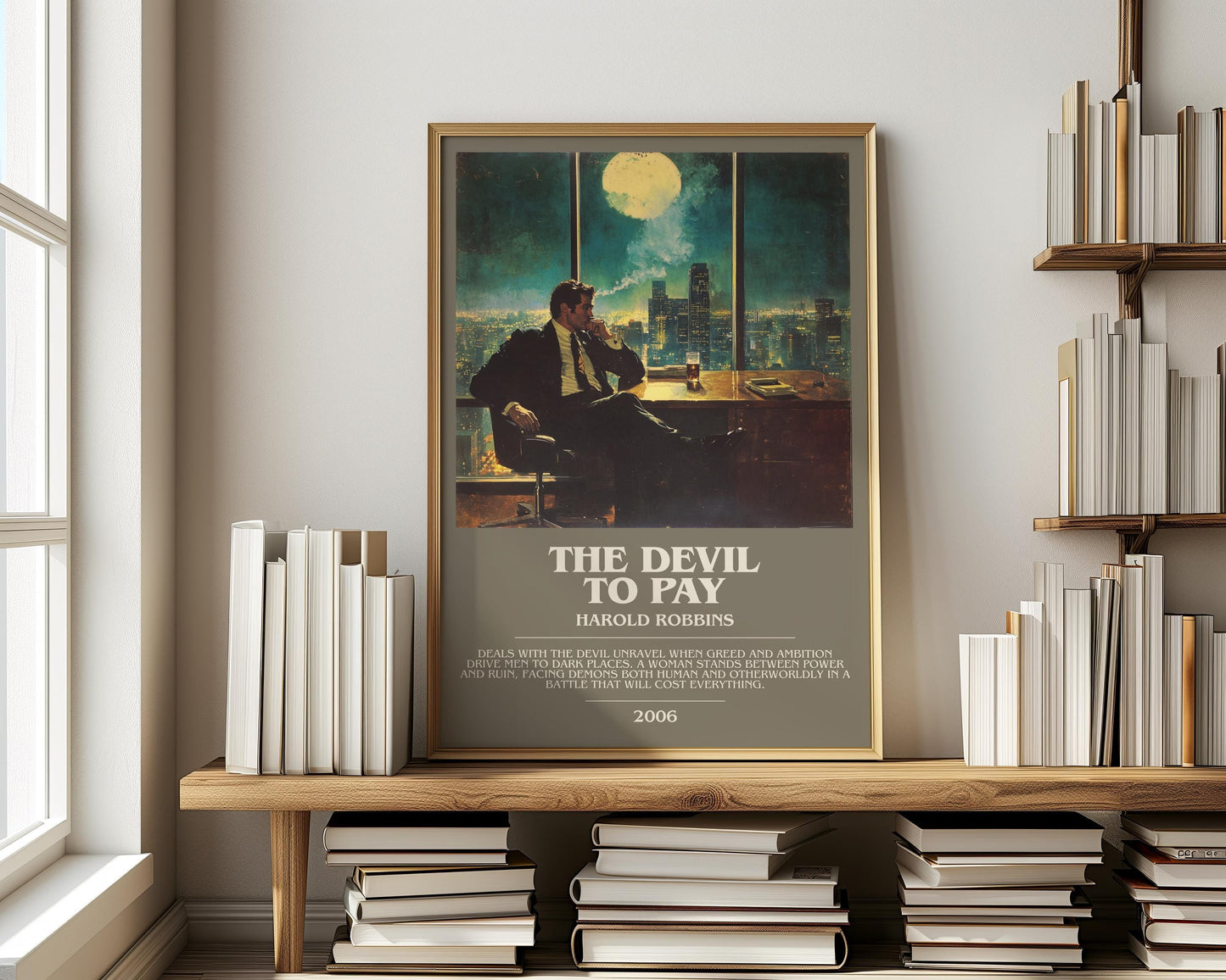 The Devil To Pay by Harold Robbins | Descriptive Modern Book Art | Poster