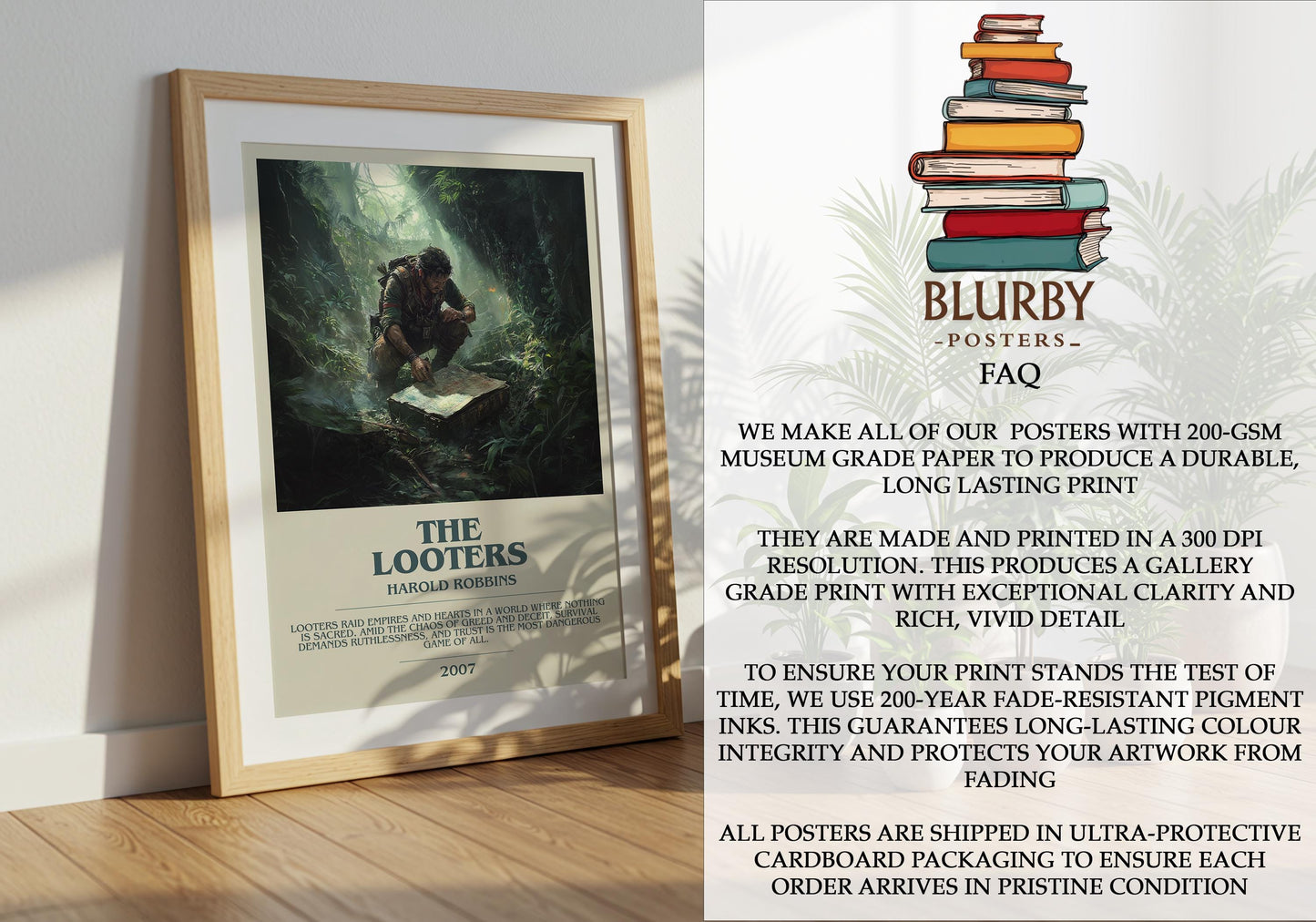 The Looters by Harold Robbins | Descriptive Modern Book Art | Poster