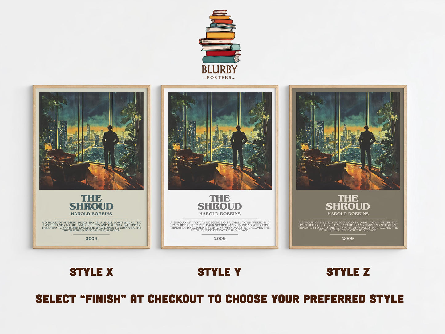 The Shroud by Harold Robbins | Descriptive Modern Book Art | Poster