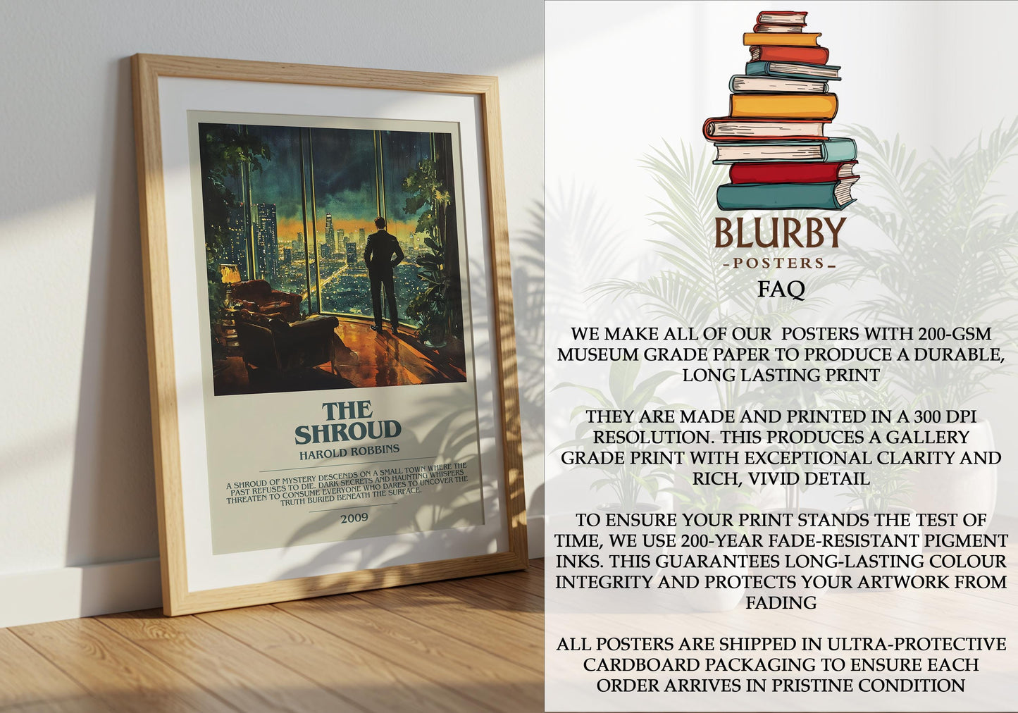The Shroud by Harold Robbins | Descriptive Modern Book Art | Poster