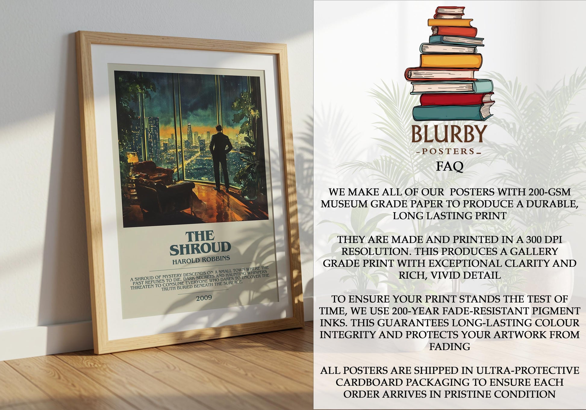 The Shroud by Harold Robbins | Descriptive Modern Book Art | Poster