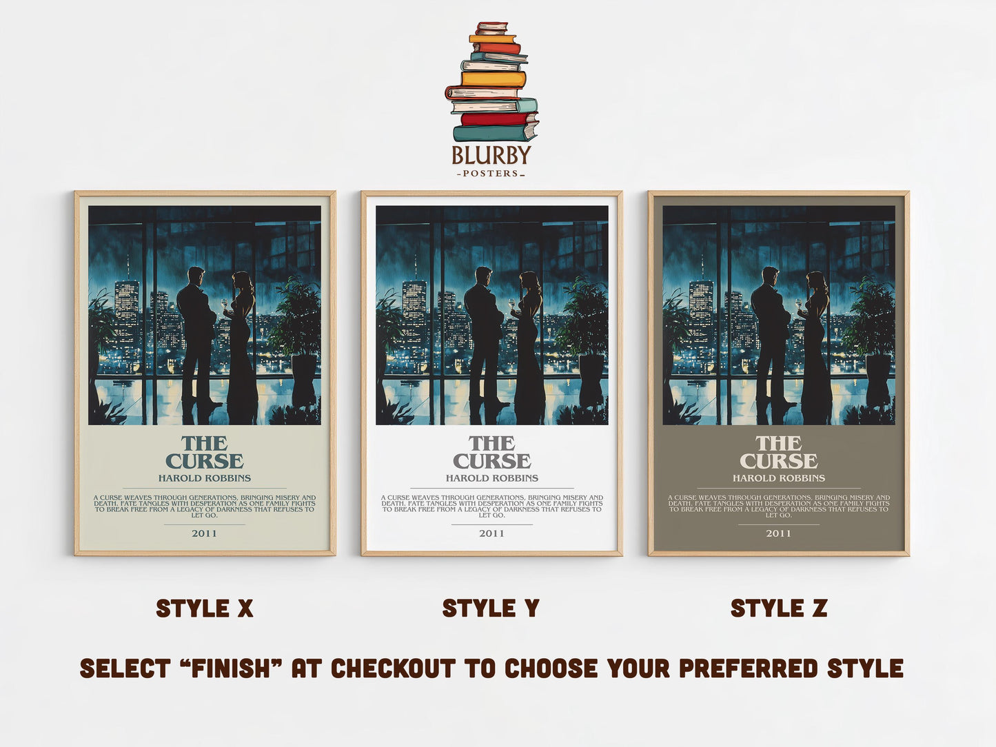 The Curse by Harold Robbins | Descriptive Modern Book Art | Poster