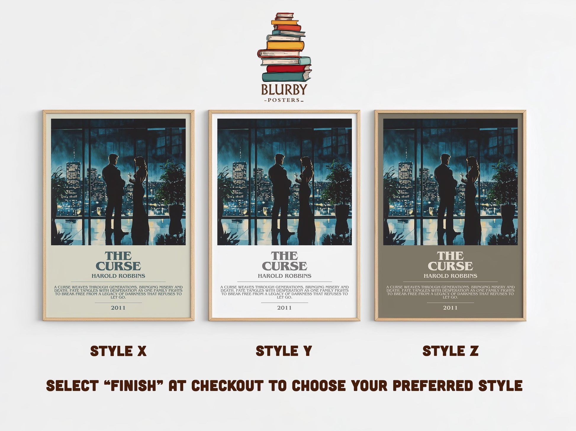 The Curse by Harold Robbins | Descriptive Modern Book Art | Poster