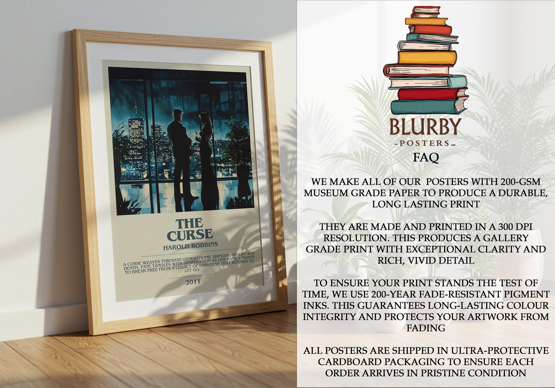 The Curse by Harold Robbins | Descriptive Modern Book Art | Poster