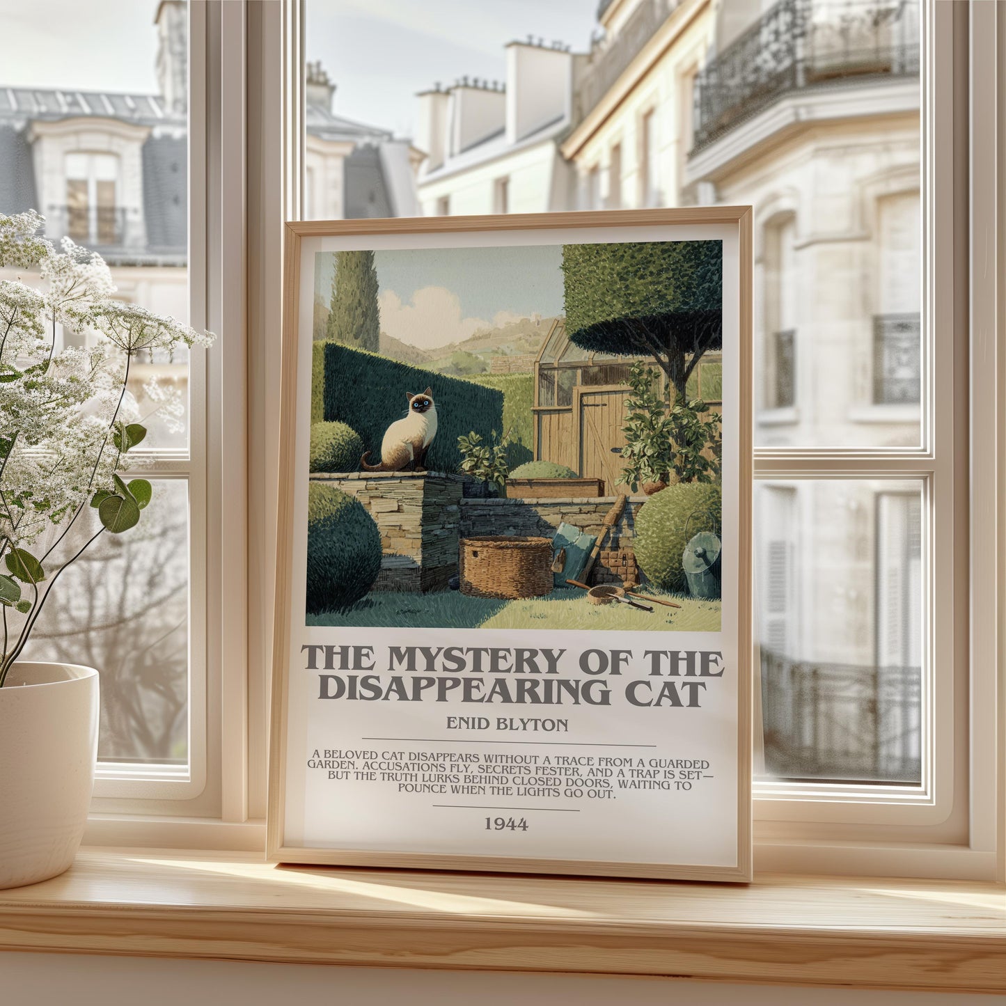 The Mystery Of The Disappearing Cat by Enid Blyton | Descriptive Modern Book Art | Poster