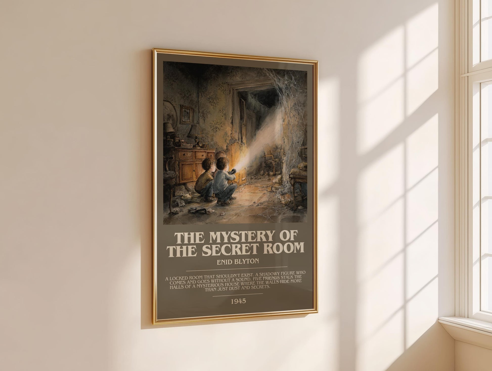 The Mystery Of The Secret Room by Enid Blyton | Descriptive Modern Book Art | Poster