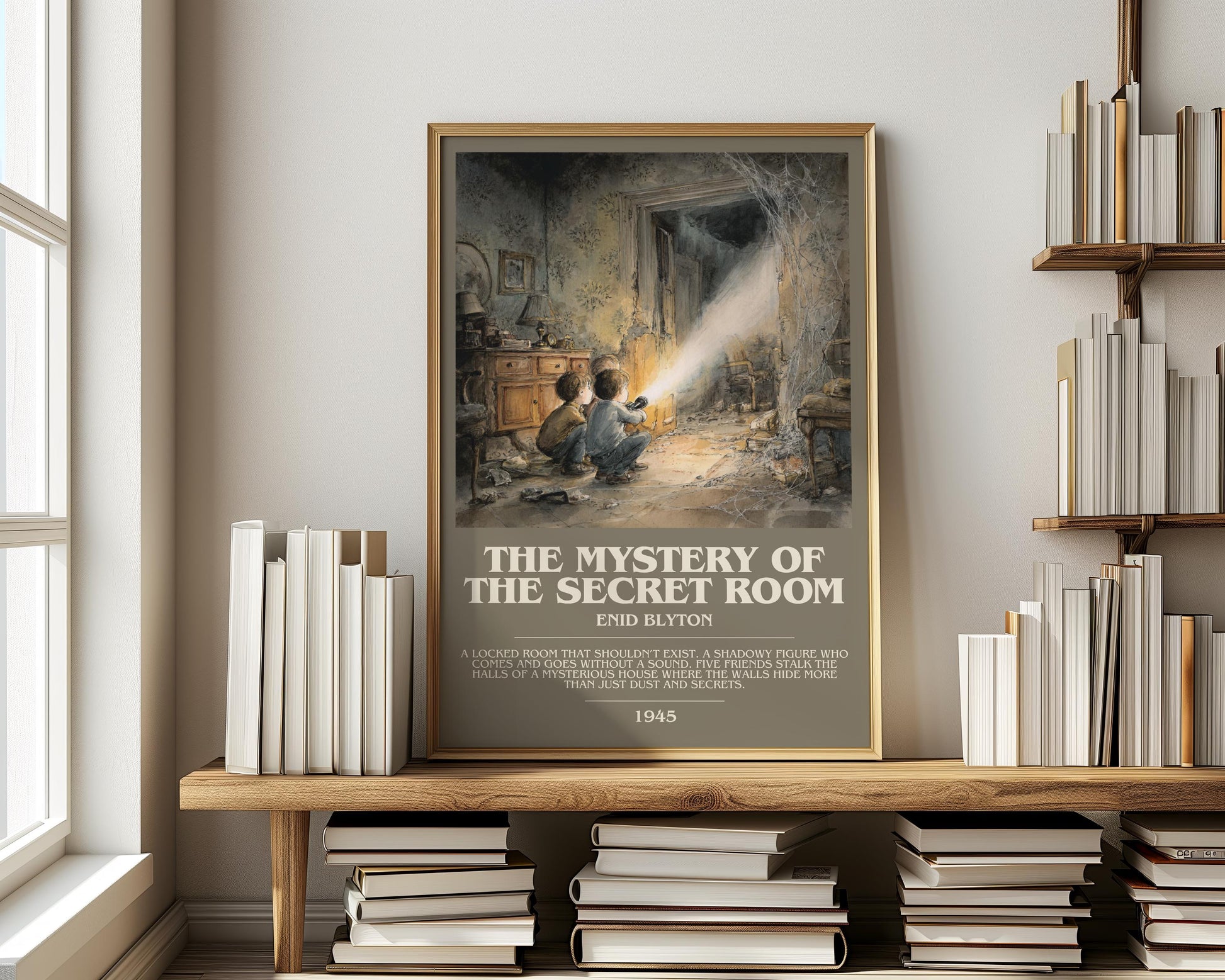 The Mystery Of The Secret Room by Enid Blyton | Descriptive Modern Book Art | Poster
