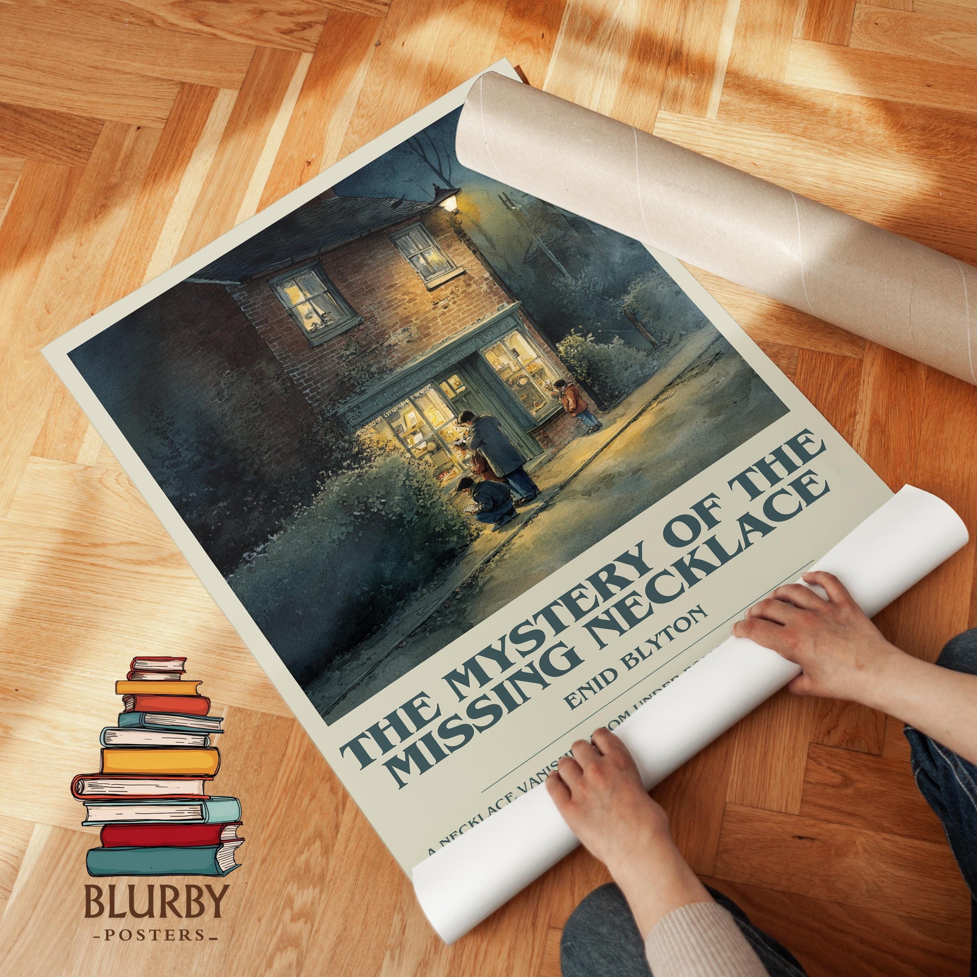 The Mystery Of The Missing Necklace by Enid Blyton | Descriptive Modern Book Art | Poster